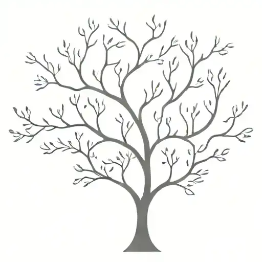 A Minimalist Design Represent A Family Tree With Each
