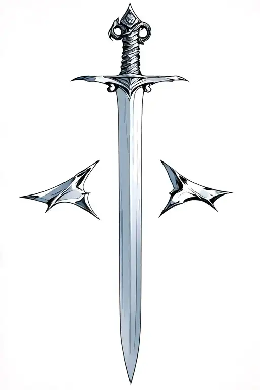 Sword Of Gryfindor Next To The Shards Of Narsil Upside Down