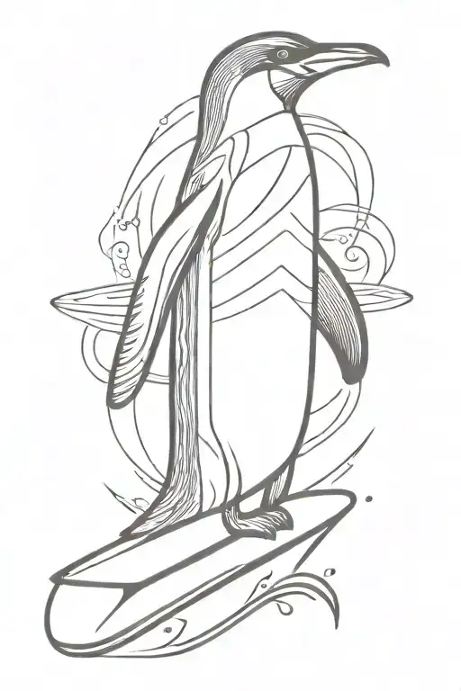 Tribal Penguin Surfing