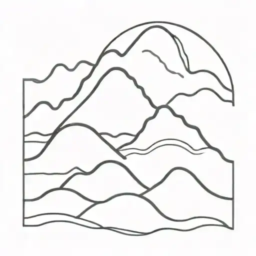 Four Waves Below A Snow Capped Mountain