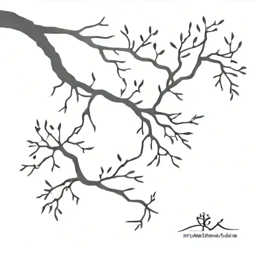 Strength Tree Branches Stretching Towards The Sky Symbolizing 5 Family Members