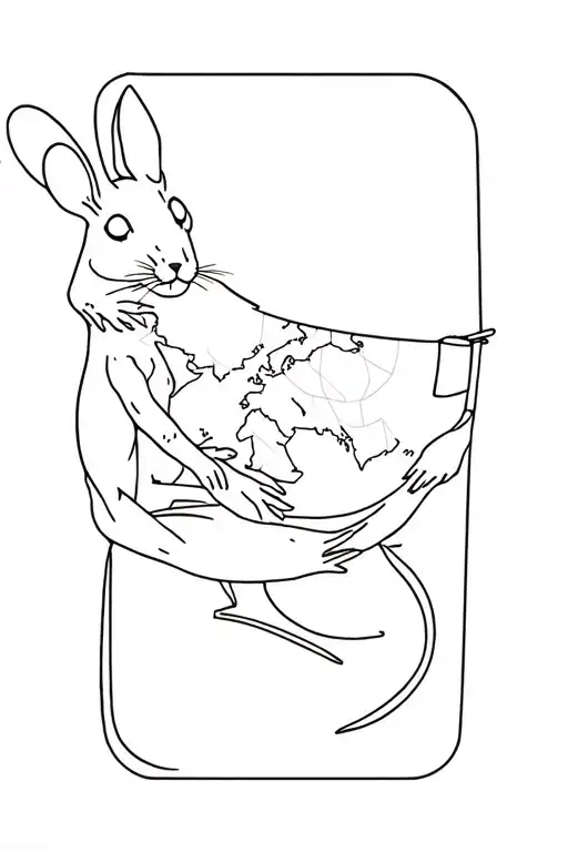 Rat Holding Match And Map Symbolizing The Client's