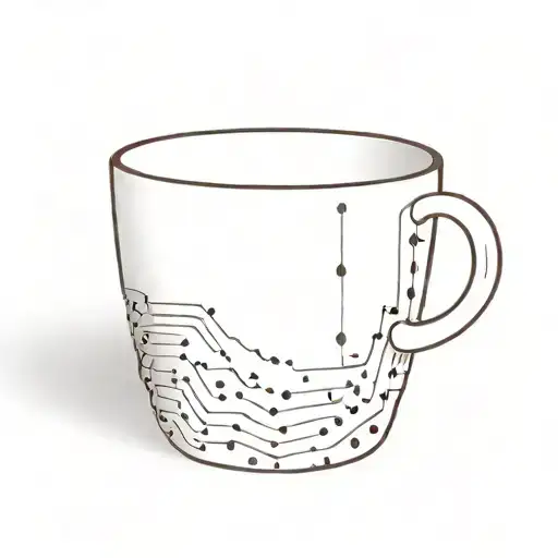 A Minimalist Coffee Cup With Binary Code Wrapping Around It