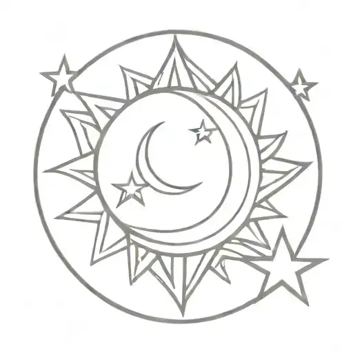 Sun Moon And Star Slanted