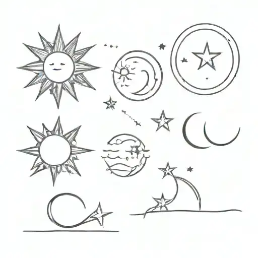 Sun Moon And Star In A Row