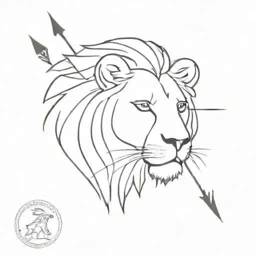 Lion Head Arrow Leo Constellation