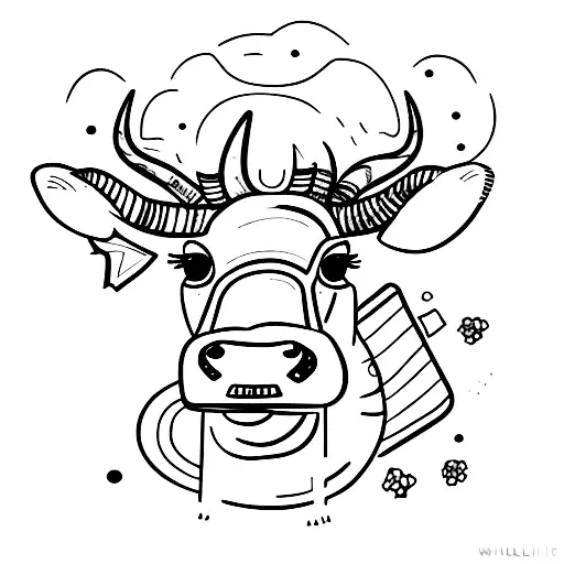 Cow Sitting In A Car And Upducting Alien