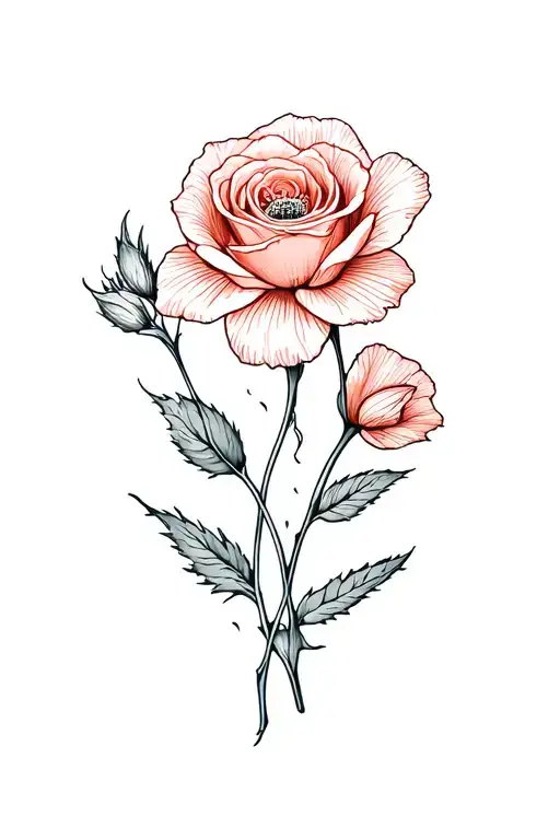 Rose And Daffodil And Marigold And Poppy