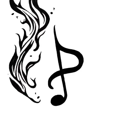 Airplane On Fire Painting Music Note