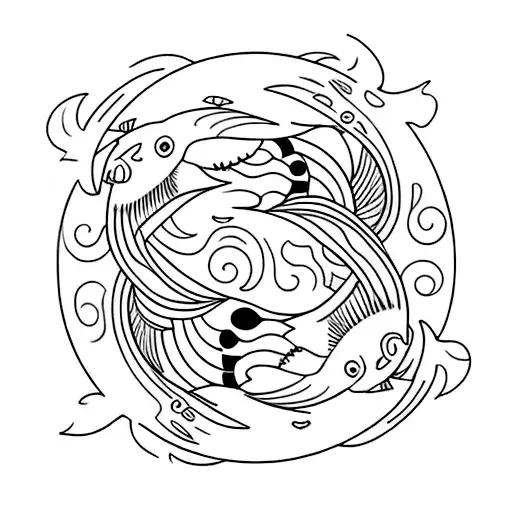 Sun And Moon Koi Fish