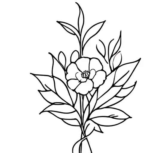 Birth Flower Bouquet With Nurse Symbolizing Healing