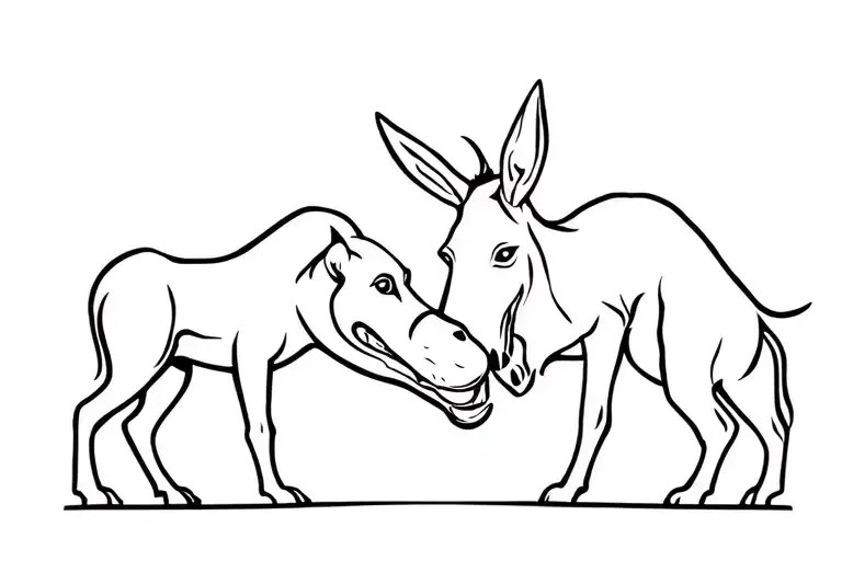Donkey And Dog Fighting