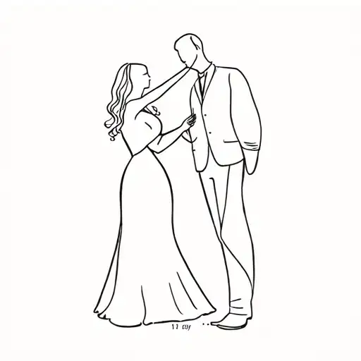 Couple Dancing Together With Wedding Date