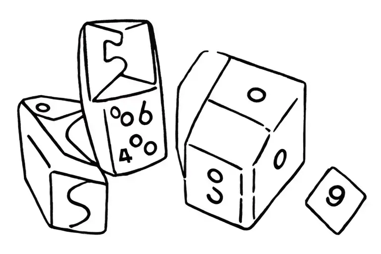 Dice Intertwined Showing Number 5 4 5 9