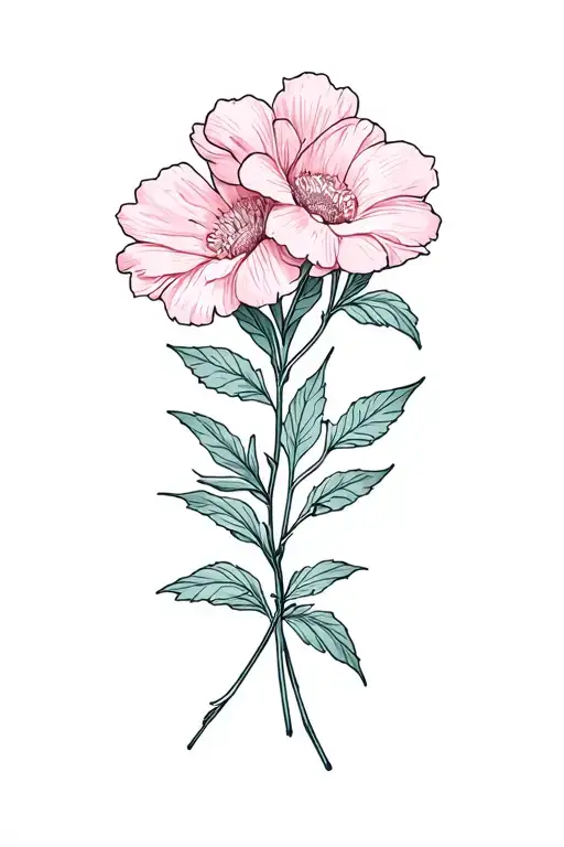 Birth Flower Bouquet On Same Vine Wrapped