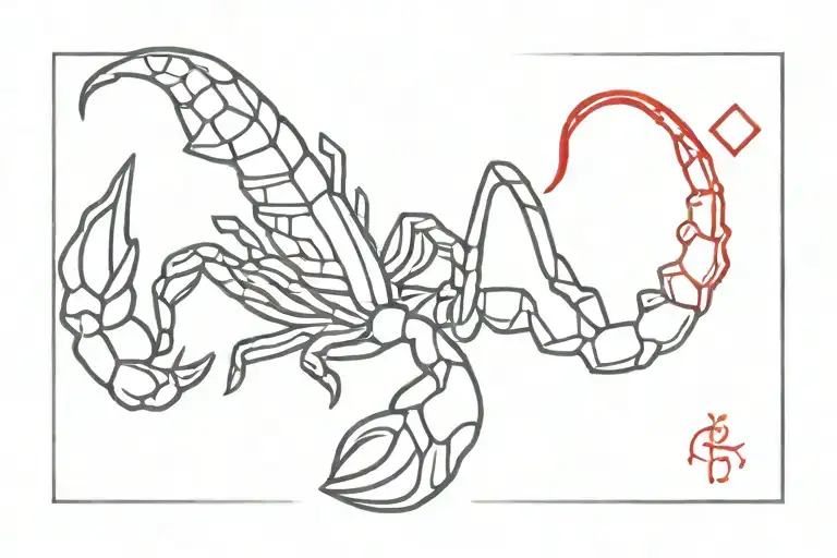 Minimalist Scorpio With Red