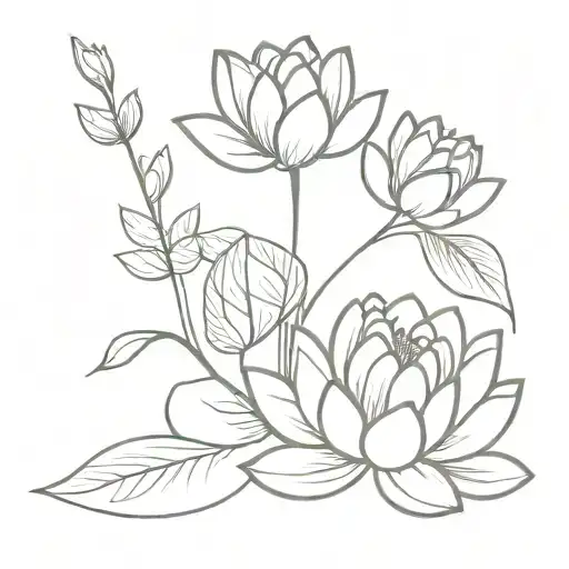 Flute And Lotus Flower Surrounded