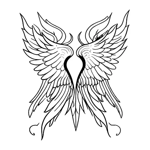 A Pair Of Wings From A Phoenix Bird