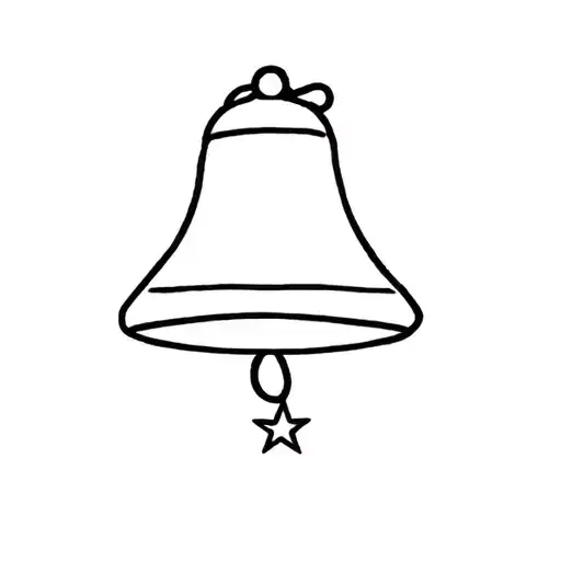 A Simple Line Drawing - A Bell And A Star Combined Somehow