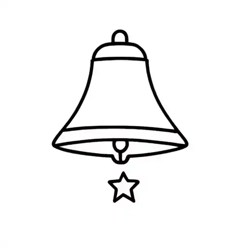 A Simple Line Drawing - A Bell And A Star Combined Somehow