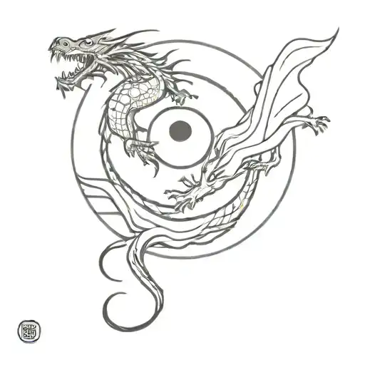 Ying Yang And Dragon Wrapped