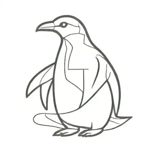 Penguin Made Out Of The Letters S And B 3D Representation