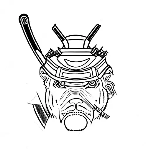 Samurai Com Katana E Um Pitbull Ferroz