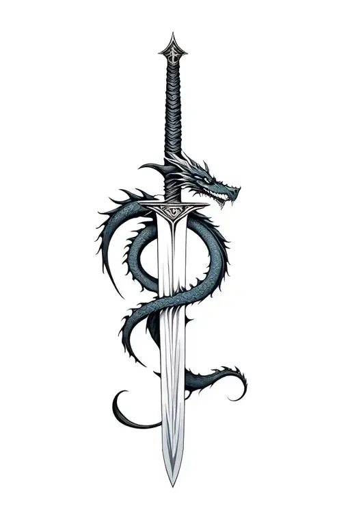 Dragon And Sword Wrapped