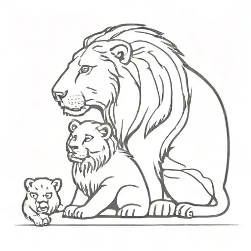 Big Bear And Lion Cub