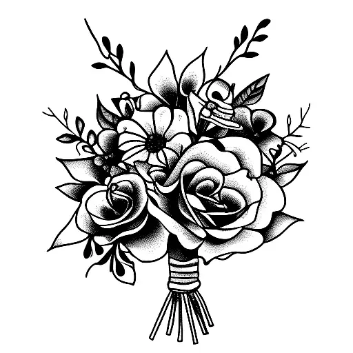 Floral Bouquet With Stem