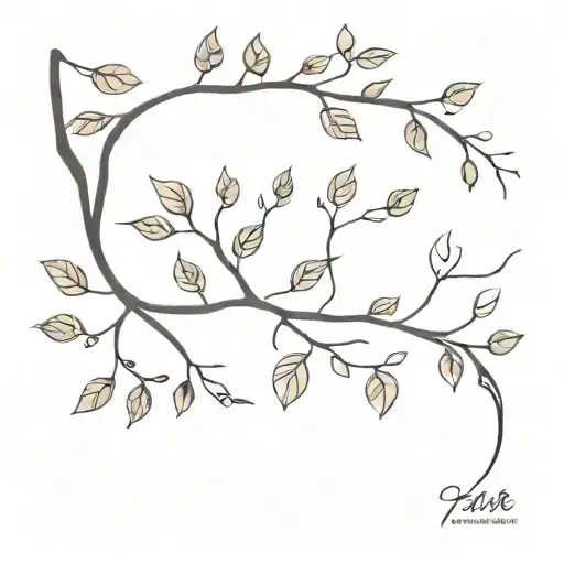 Falling Leaves And A Twisted Tree Branch