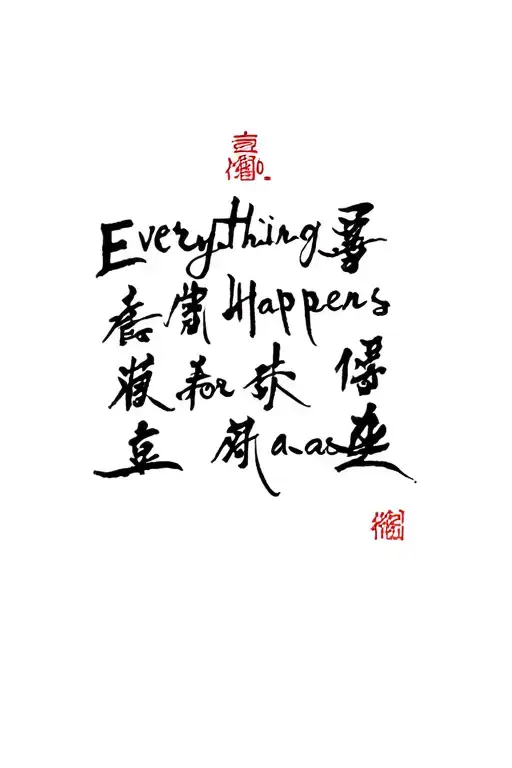 Chinese Writing Everything Happens For A Reason