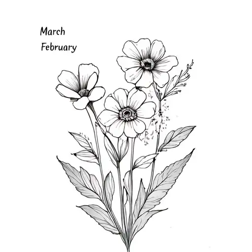 February And March Birth Flower Bouquet