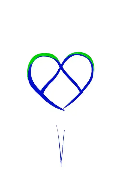 Heart Infinity Symbol Blue And Green