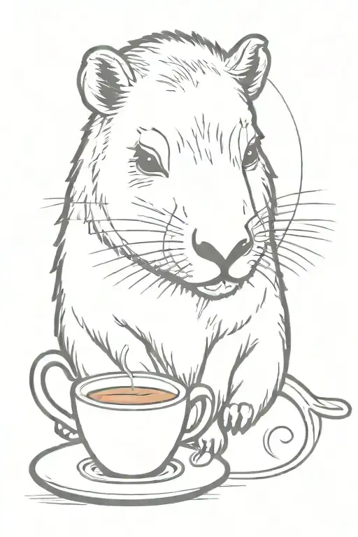 Capybara Drinking Coffee