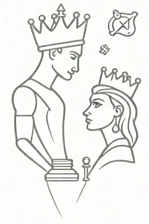 Chess King Masculine And Chess Queen Feminine