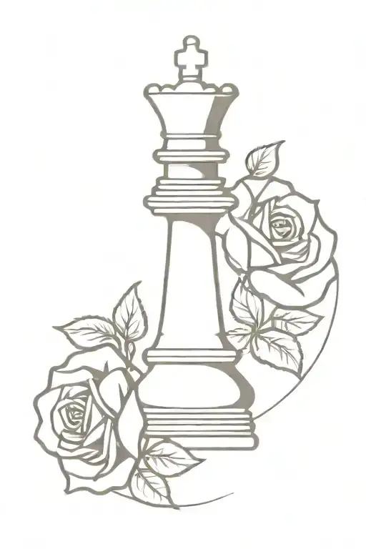 Queen Chess Piece With Roses