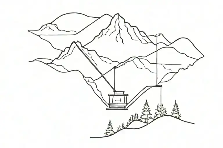 A Mountain With A Chairlift And A Skiing Slope Winding