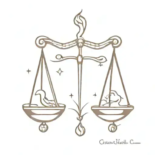 Zodiac Symbols Gemini Twins Being Balanced On Libra Scales