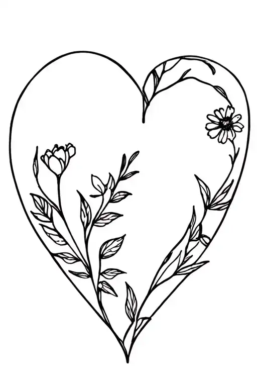 Heart With Birth Flower
