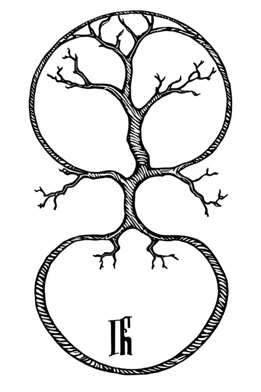 Family Symbol Tree With Initials