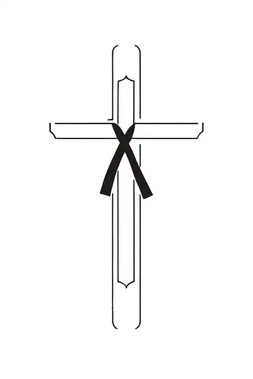 Cross With Karate Black Belt