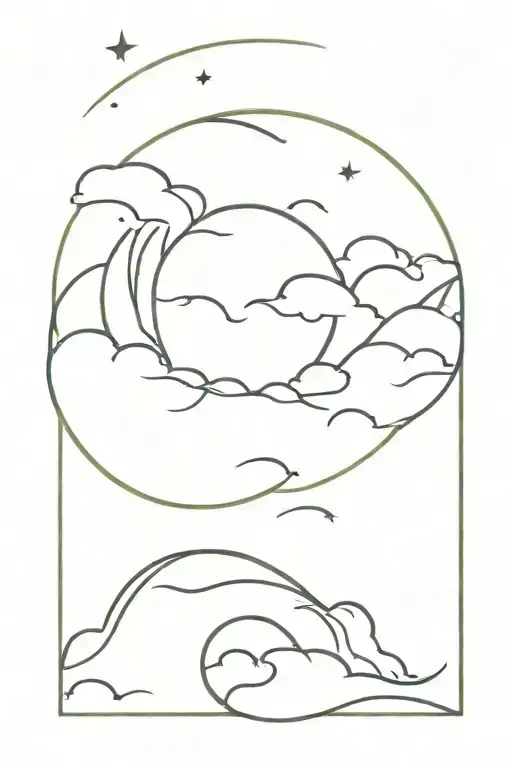 Moon And Back Wave Forming The Shape