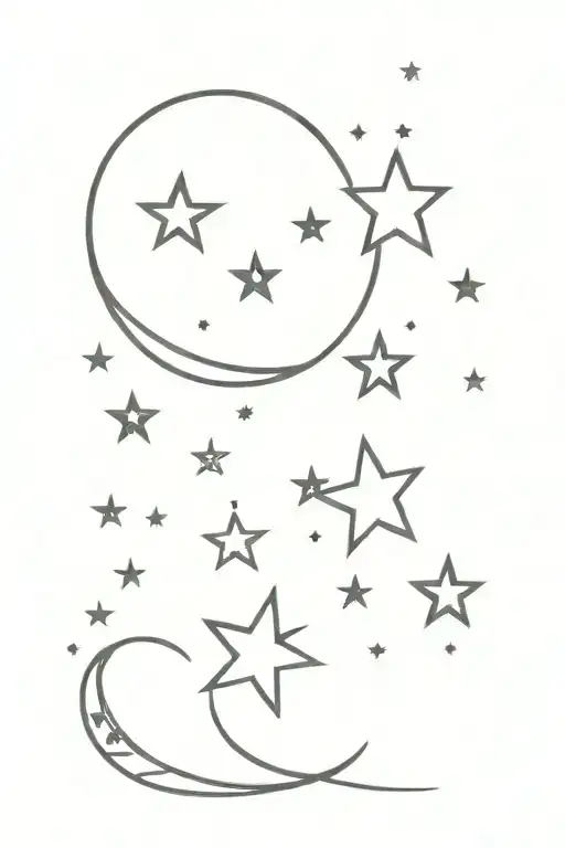 Moon And Back Stars
