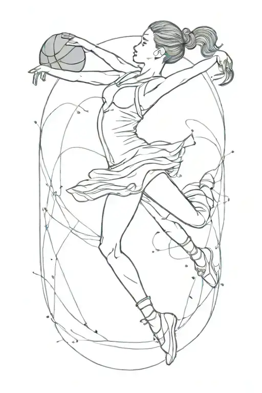 Basketball And Ballet Dancer Gracefully