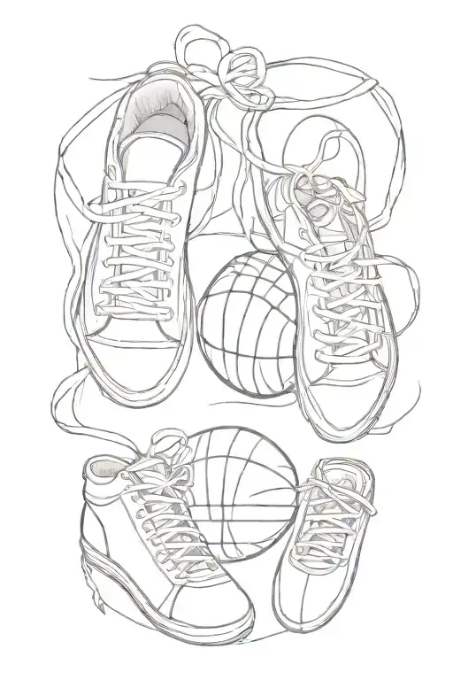 A Basketball And Ballet Shoes Tied Together Representing The Client's Love