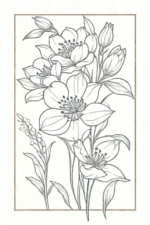 April And September Birth Flowers With Tulips Spine