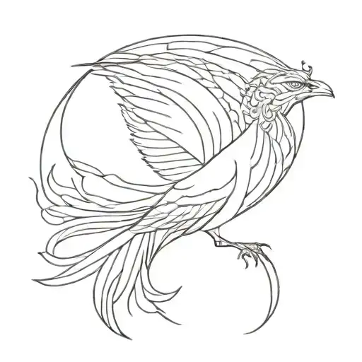 Lebanese Phoenix With Woman Outlined In Bird