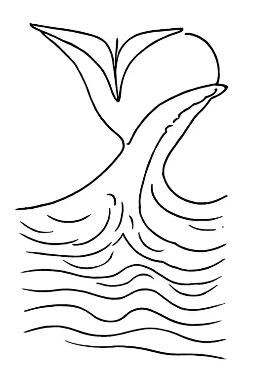 Whale Tail And Waves