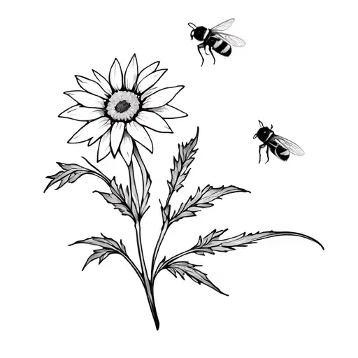 Edelweiss And Small Bee